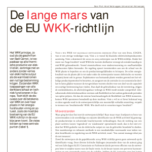De lange mars van de EU WKK-richtlijn